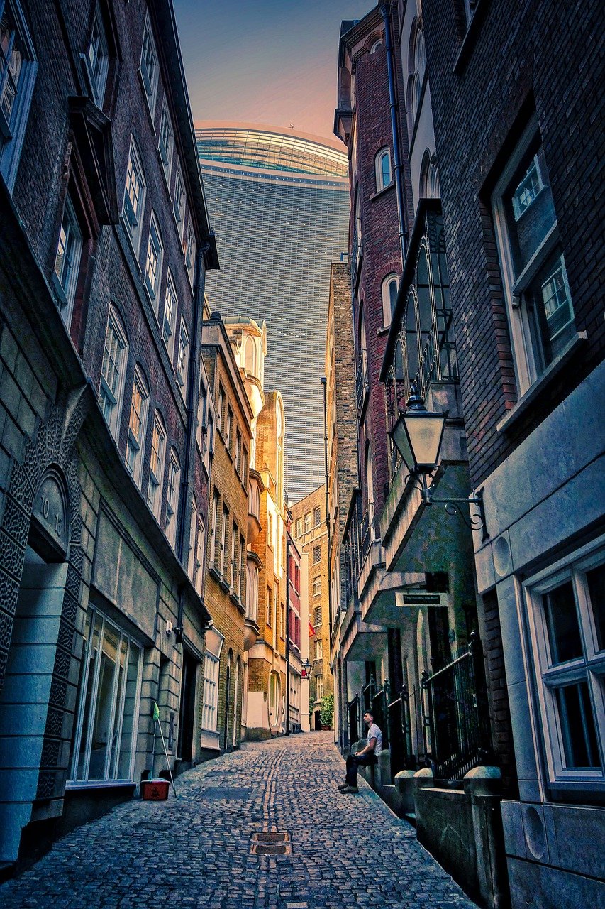 houses, alley, city, london, england