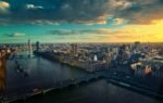 thames, nature, london, river, uk, city, cityscape, aerial view, sunset