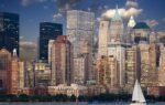 new york, skyline, manhattan, hudson, skyscraper, urban, new york city, city, ny, nyc, usa, panorama, united states, america, evening atmosphere, sailboat, landscape, new york, new york, new york, new york, new york