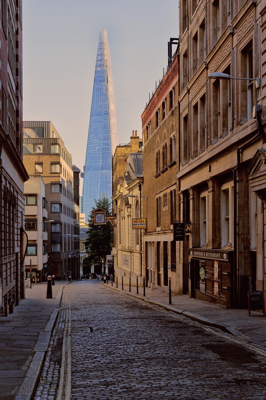 london, shard, skyscraper, architecture, skyline, landmark, city, perspective, road, emotion, pavement, cobblestone, view, contrast, modern, opposites, london, london, london, london, london