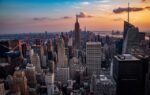 sunset, manhattan, city, skyline, architecture, usa, america, cityscape, nyc, travel, new, skyscraper, downtown, york, view, new york city, dusk, empire, state, empire state building, panoramic, nature, skyscrapers, scenic, yellow, orange