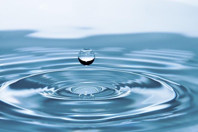 drop of water, drop, impact, ripples, water, surface tension, surface, nature, water surface, droplet