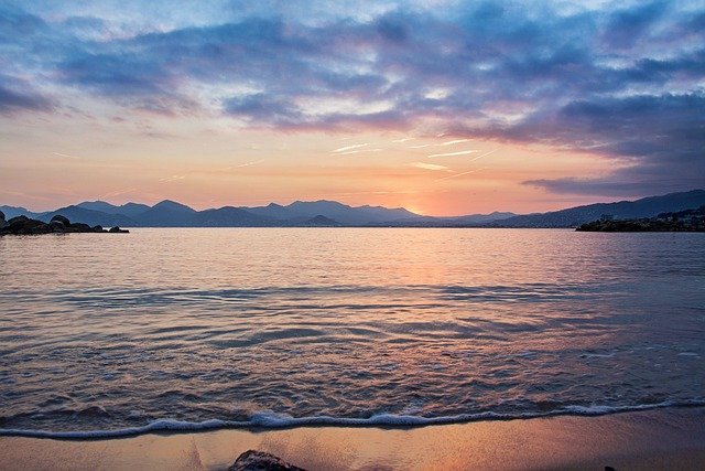 cannes, beach, sunset, nature, sea