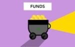 Creative illustration of full trolley with gold representing concept investing in funds and make capital